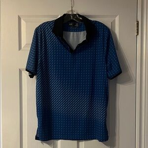 Oakley Blue Patterned Polo with Black Accents